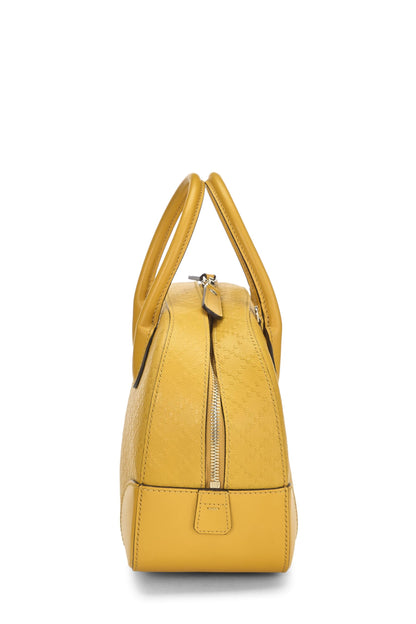 Gucci, Bolso con asa superior de lona revestida de diamantes amarillos Pre-Loved, Amarillo