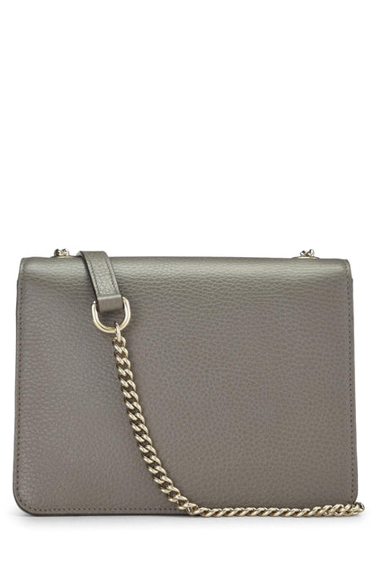 Gucci, Pre-Loved Grey Leather Interlocking Crossbody Bag, Grey