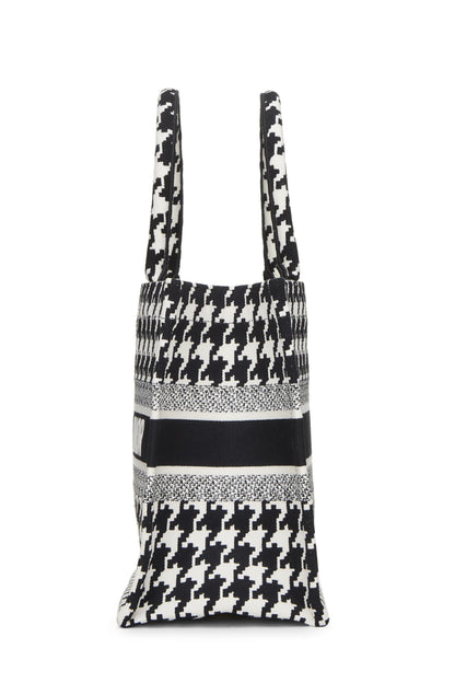 Dior, Sac fourre-tout à motif pied-de-poule noir et blanc, taille moyenne, multicolore