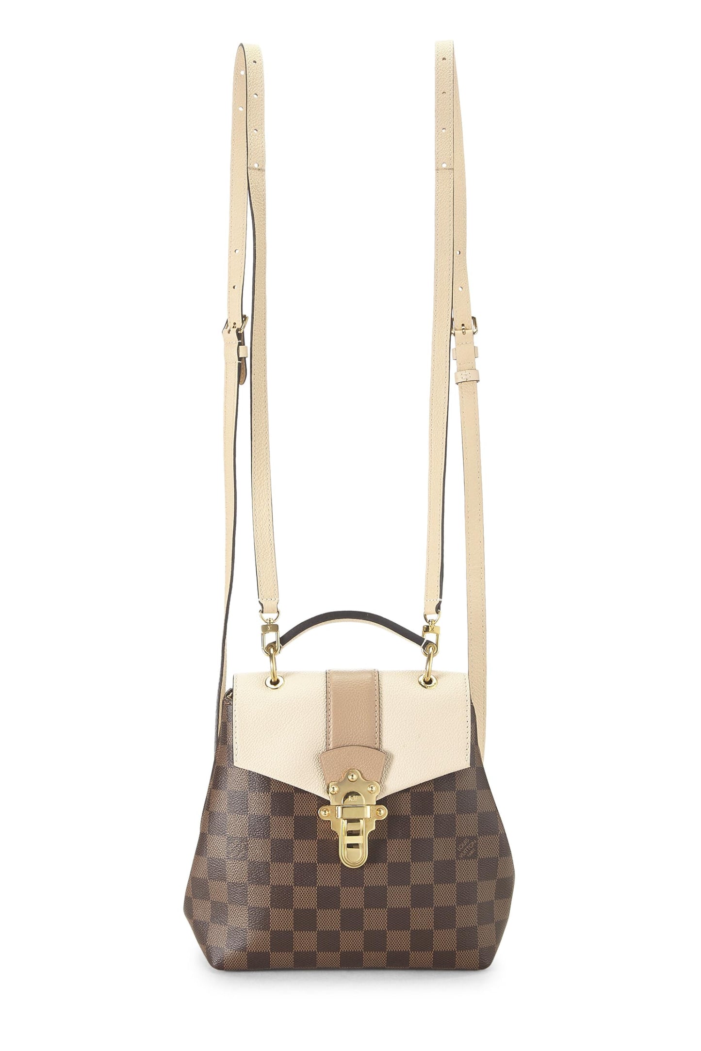 Louis Vuitton, Sac à dos crème Damier Ebene Clapton pré-aimé, Beige