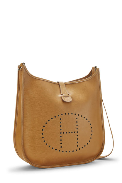 Hermès, Pre-Loved Caramel Clemence Evelyne I GM, NUTURAL