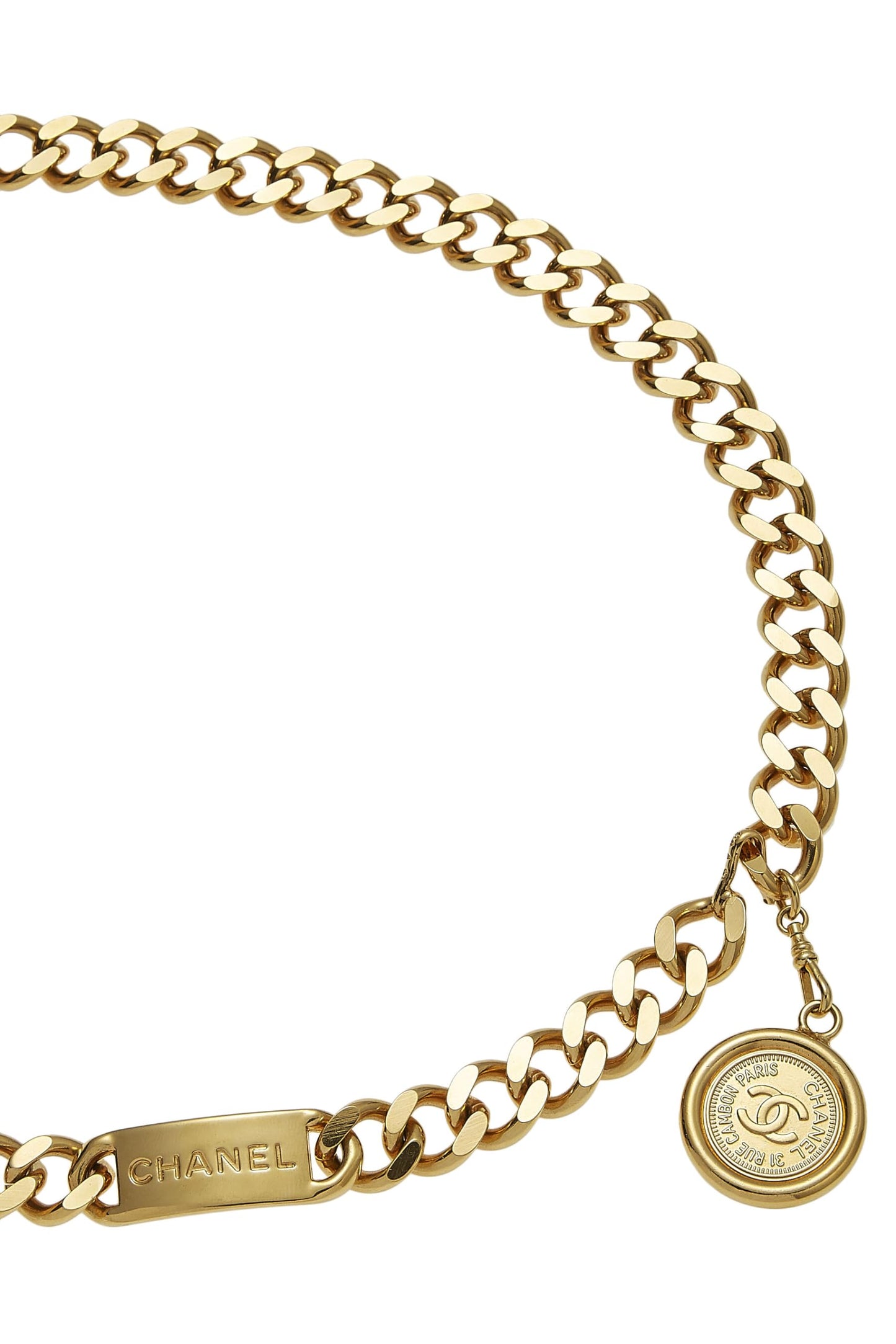 Chanel, Pre-Loved Gold 'CC' Medallion Chain Belt, Gold