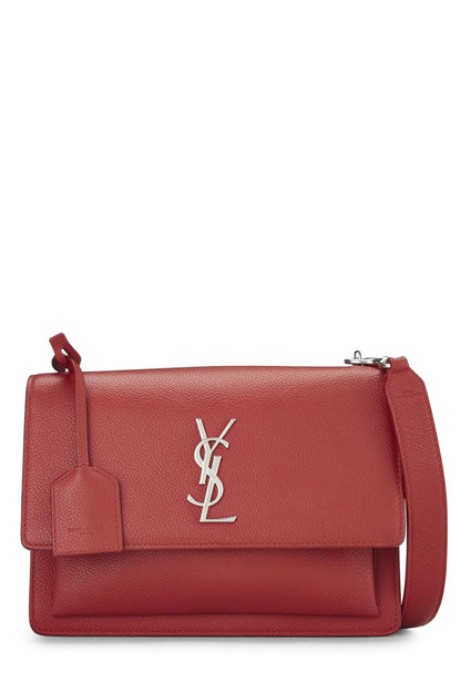 Yves Saint Laurent, Pre-Loved Red Calfskin Sunset Medium, Red