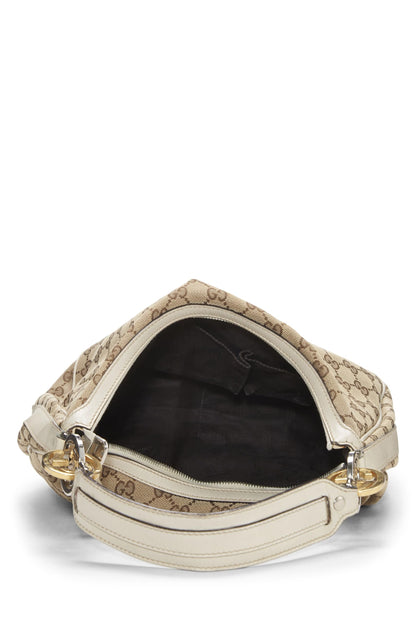 Gucci, sac hobo Twins en toile GG blanc d'occasion, blanc