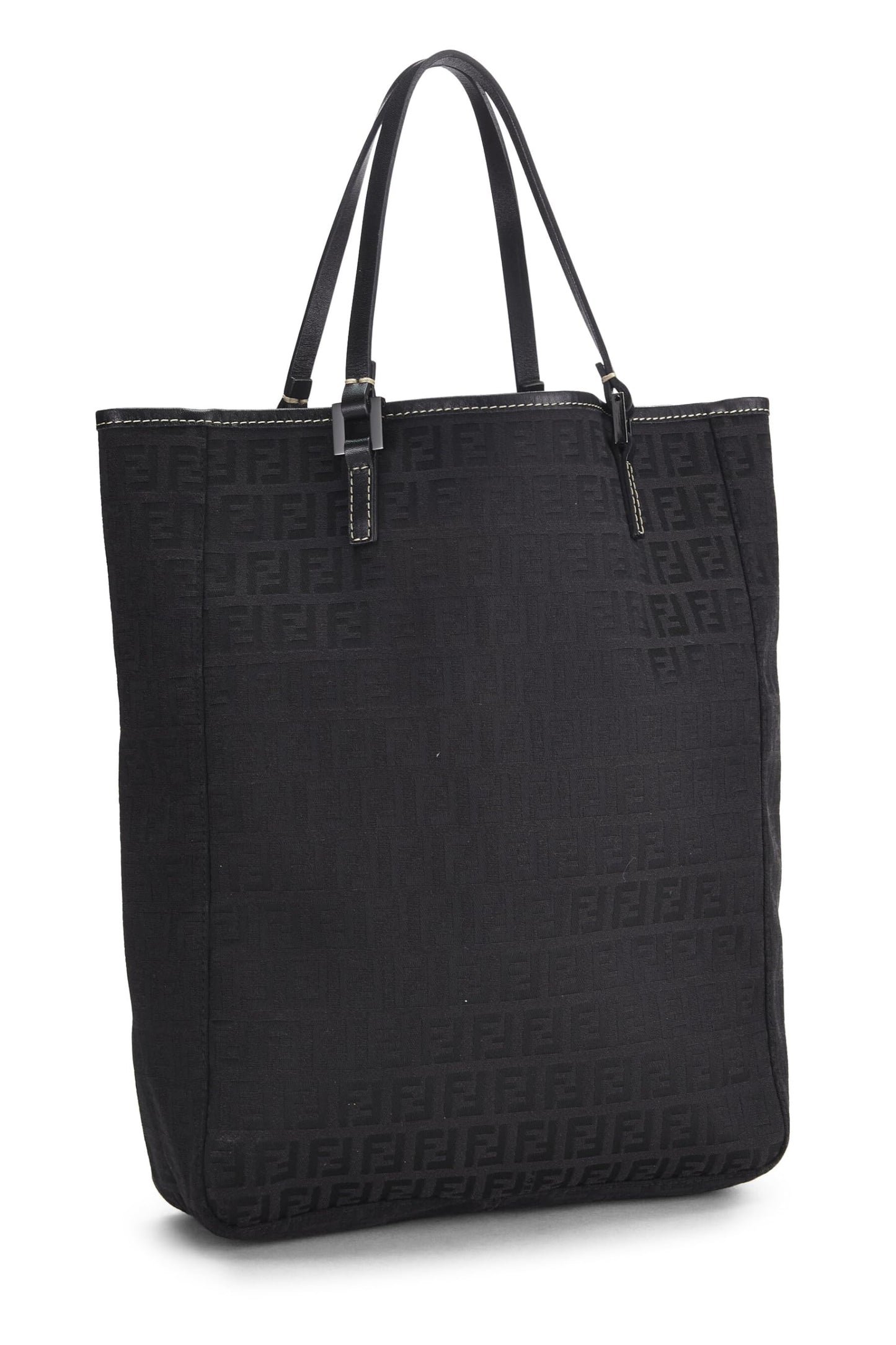 Fendi, Tote de lona de calabacín negro Pre-Loved, Negro