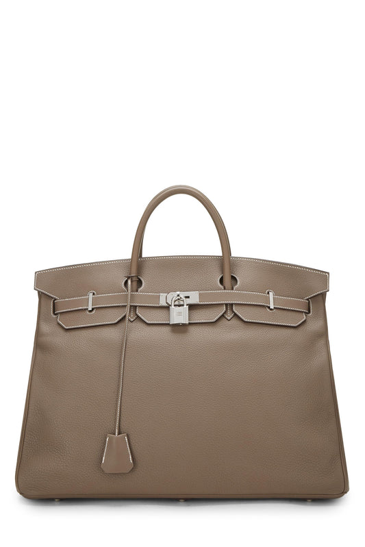 Hermès, Pre-Loved Etoupe Togo Haut à Courroies "HAC" Birkin 50, Etoupe