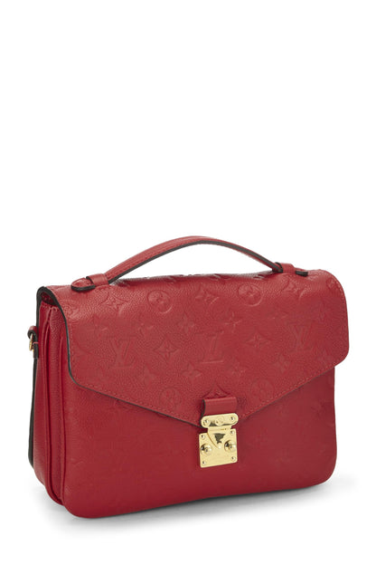 Louis Vuitton, Pre-Loved Cherry Monogram Empreinte Pochette Metis, Rojo