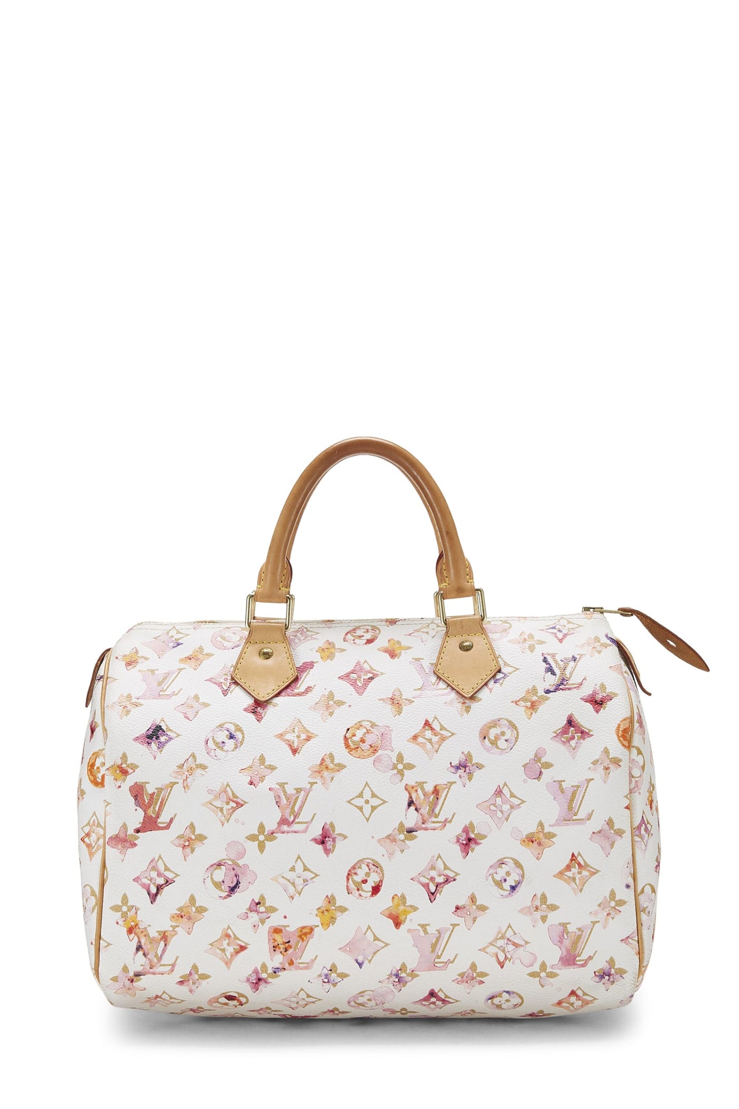 Louis Vuitton, Pre-Loved Richard Prince x Louis Vuitton Monograma blanco Acuarela Speedy 30, Blanco