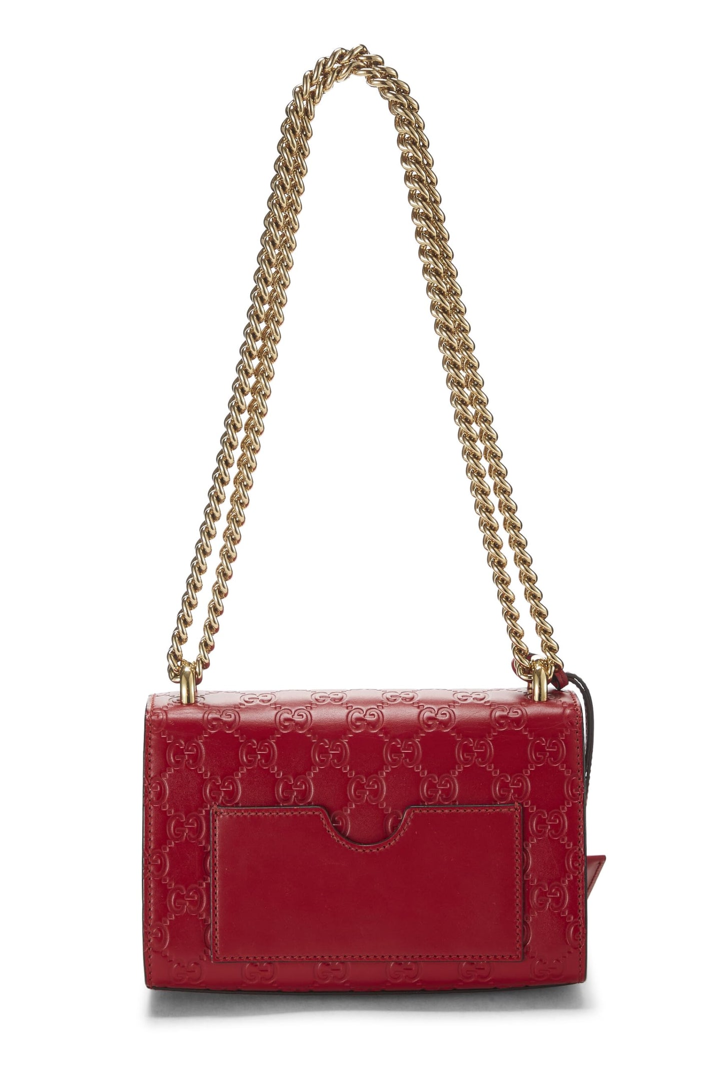 Gucci, Pre-Loved Red Guccissima Leather Padlock Bag Small, Red