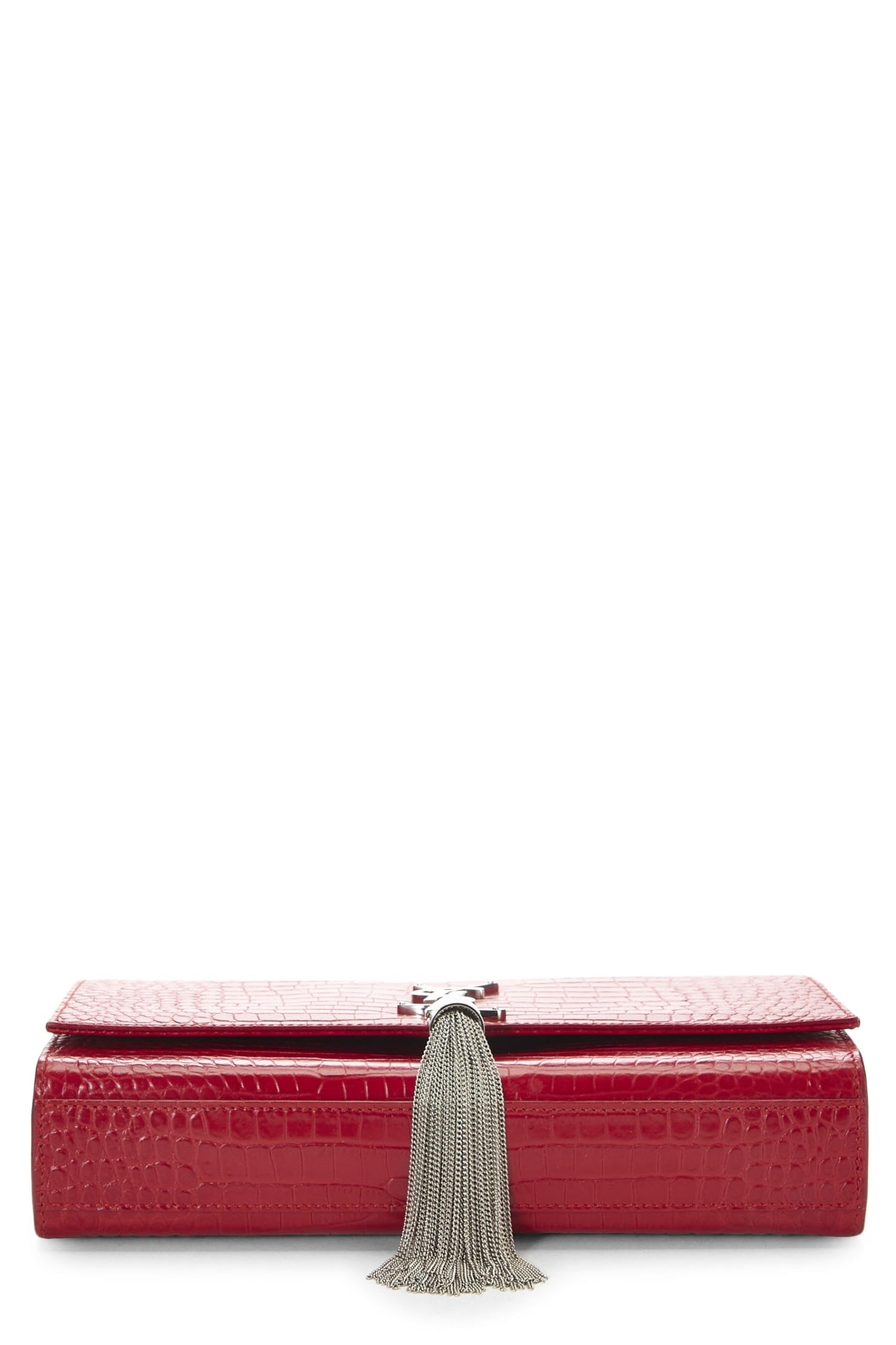 Yves Saint Laurent, Pre-Loved Red Embossed Kate Tassel Medium, Red