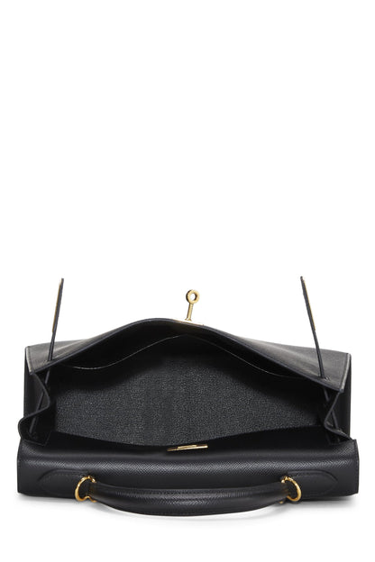 Hermès, Kelly Sellier 32 Epsom noir d'occasion, noir