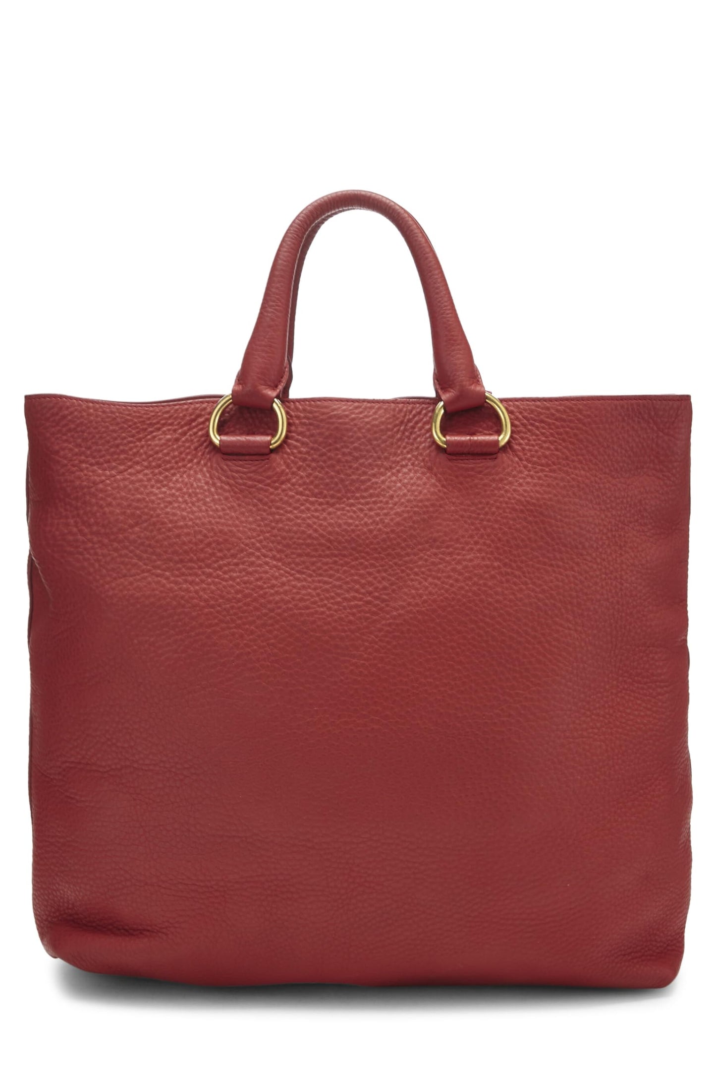 Prada, sac cabas convertible Vitello Daino Red d'occasion de taille moyenne, rouge