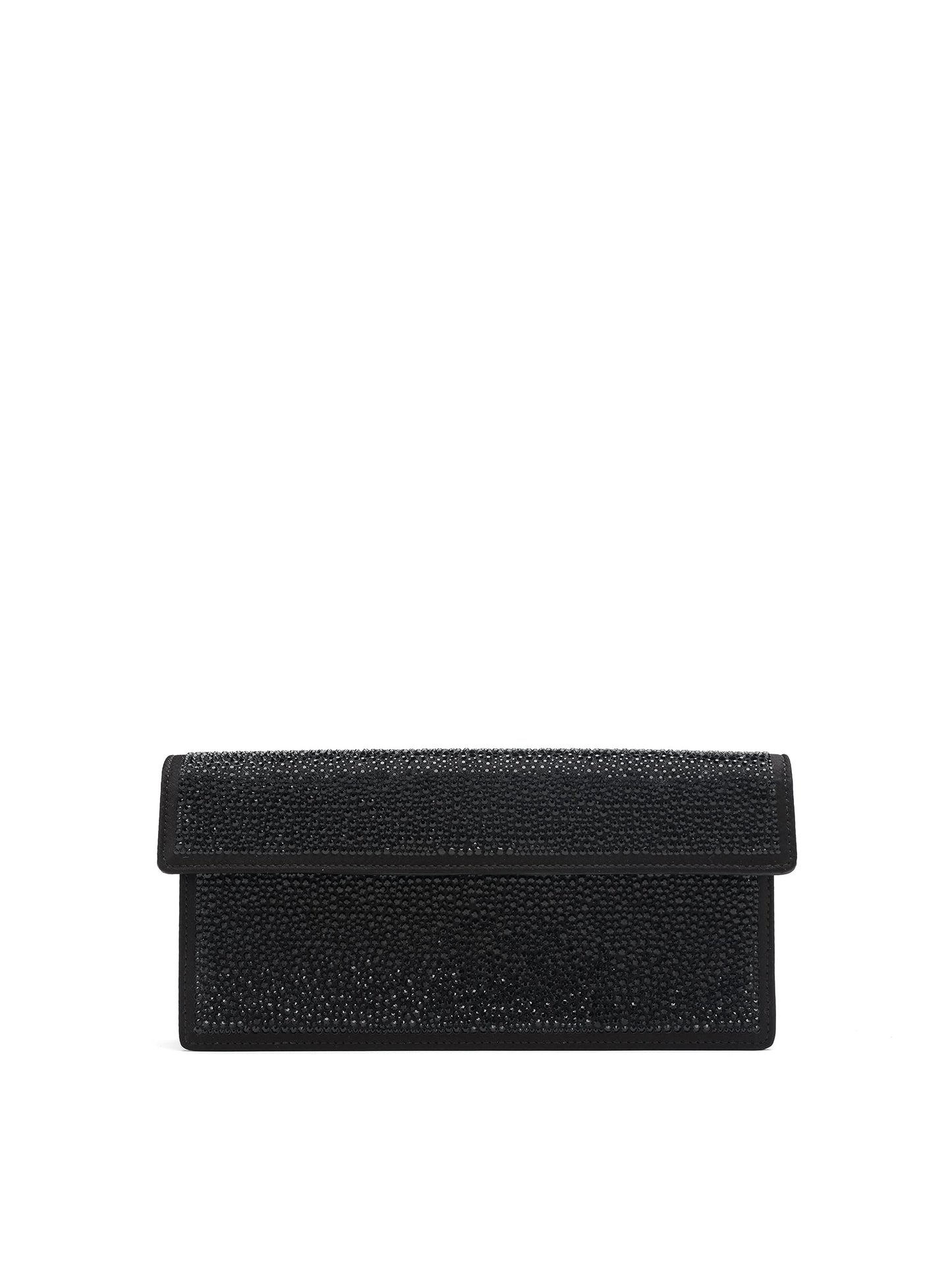 Oscar de la Renta, Pochette Alibi pavé de cristaux, Noir