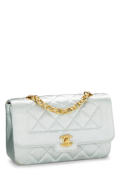 Chanel, Pre-Loved Blue Satin Border Tab Mini, Blue