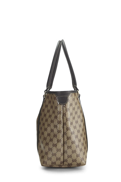 Gucci, sac fourre-tout Joy en toile marron à cristaux GG d'occasion, marron