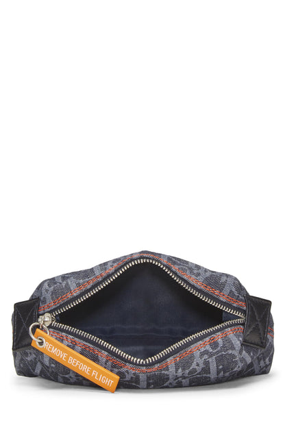 Dior, Pre-Loved Navy Denim Trotter Flight Pouch, Navy