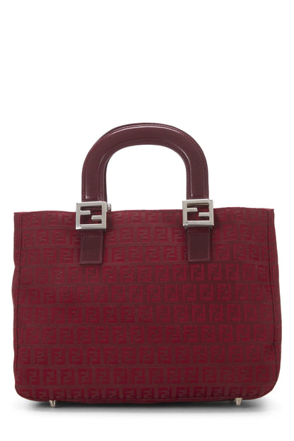 Fendi, Bolso pequeño de lona de calabacín rojo Pre-Loved, Rojo