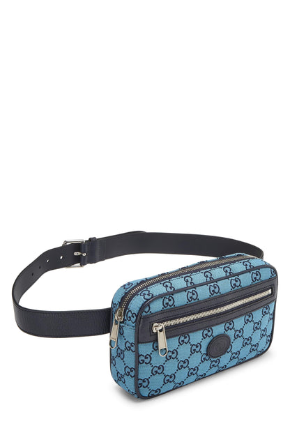 Gucci, sac ceinture Marmont en toile GG bleue d'occasion, bleu