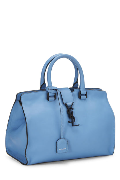 Yves Saint Laurent, Pre-Loved Blue Soft Calfskin Monogram Cabas Small, Blue