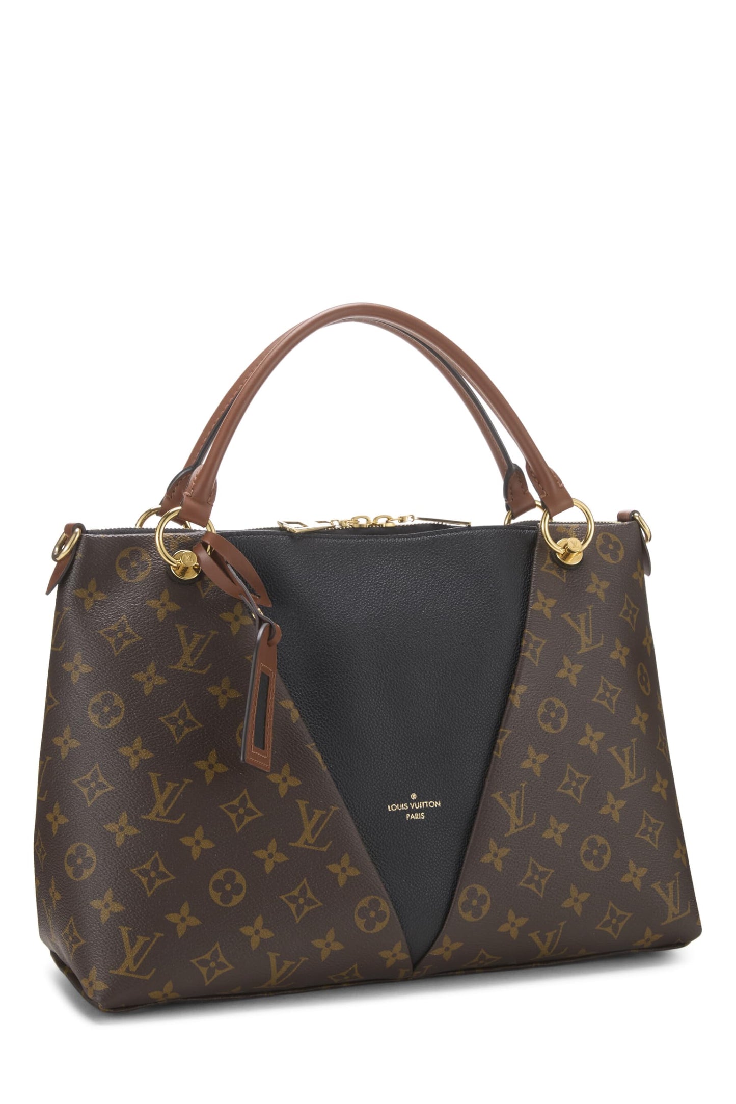 Louis Vuitton, Pre-Loved Black Monogram Canvas V Tote MM, Black