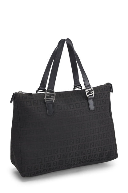 Fendi, sac fourre-tout en toile Zucchino noir d'occasion, petit modèle, noir