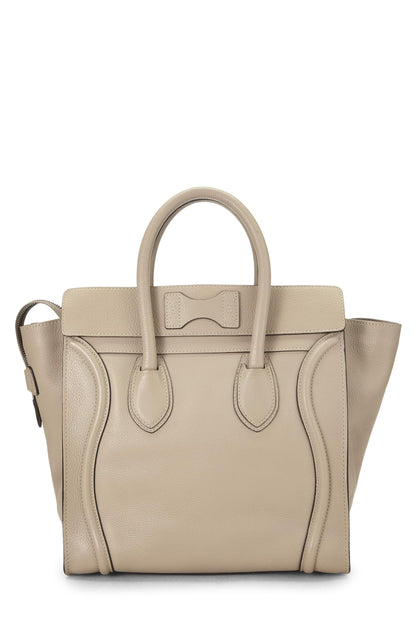 Céline, Pre-Loved Beige Drummed Calfskin Luggage Mini, Beige