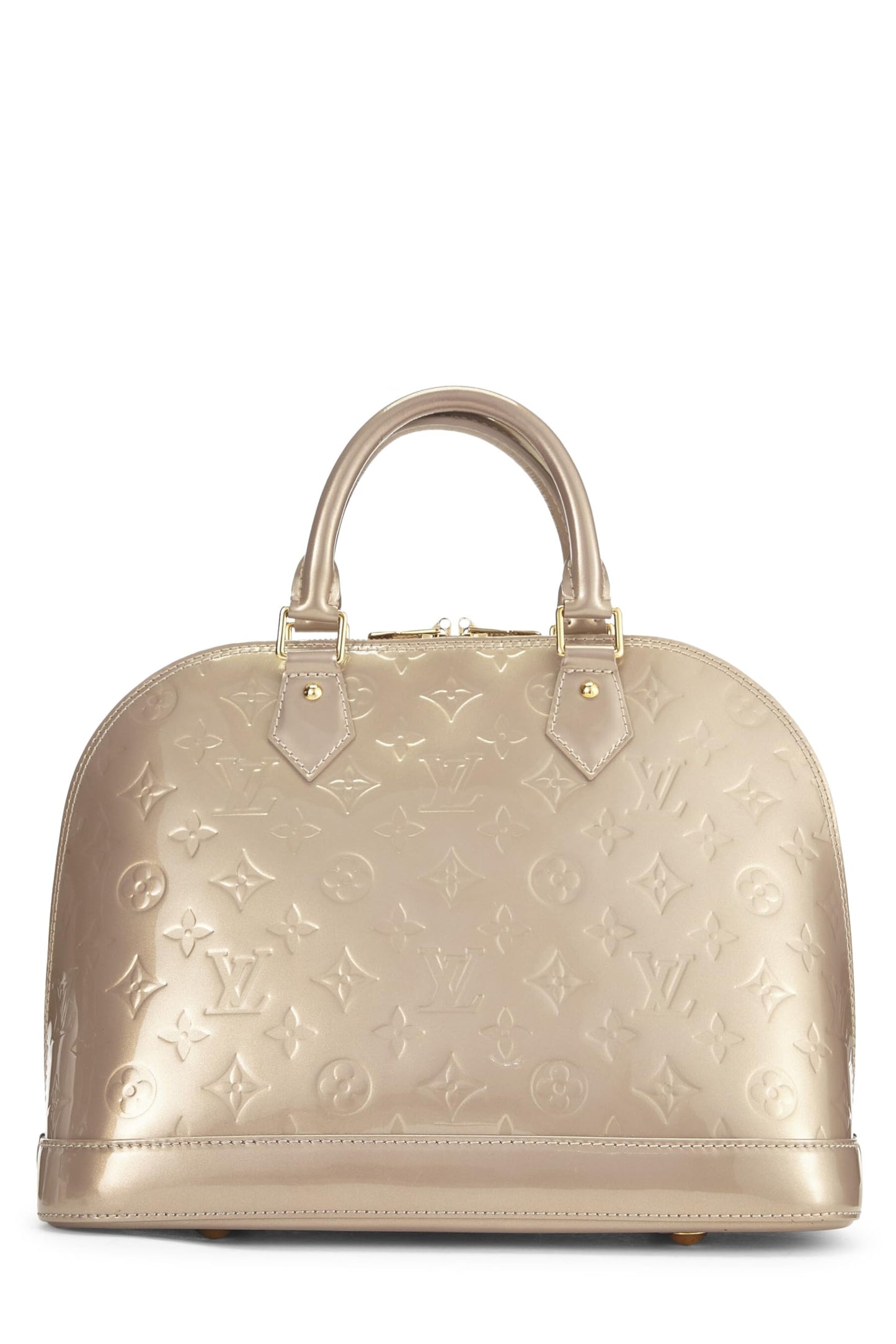 Louis Vuitton, Pre-Loved Noisette Monogram Vernis Alma PM, Beige