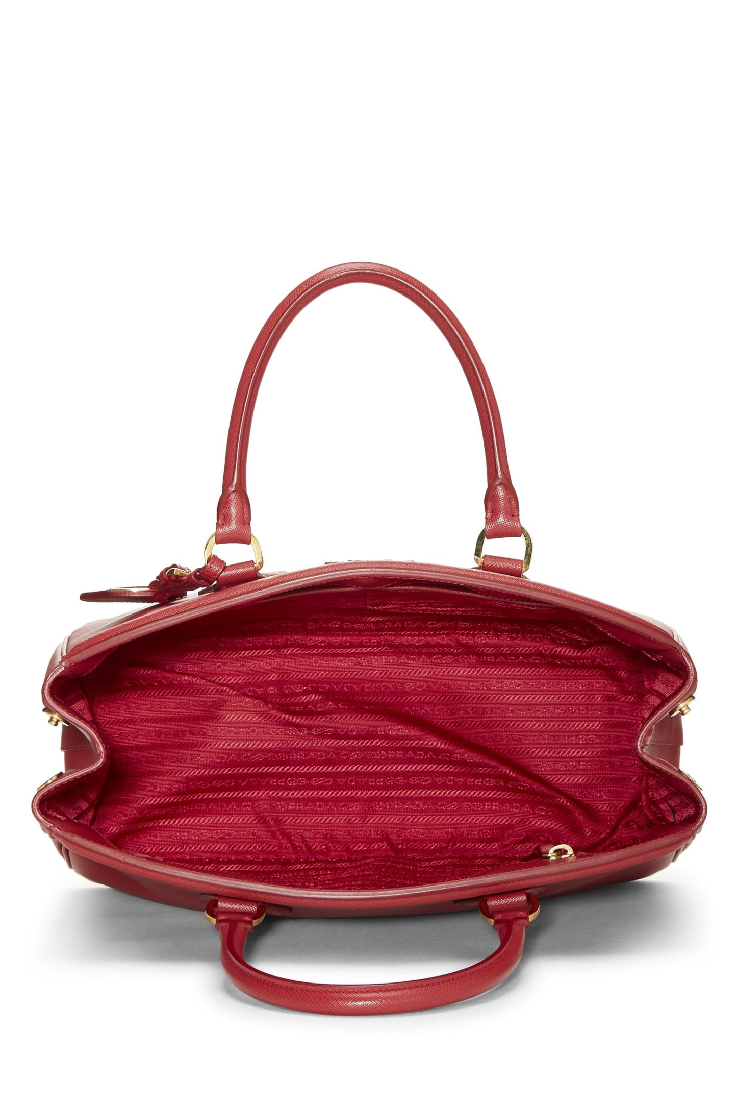 Prada, sac fourre-tout Galleria rouge Saffiano d'occasion, grand modèle, rouge