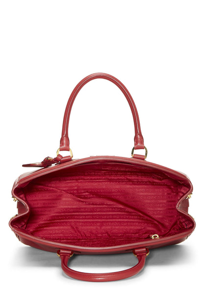 Prada, sac fourre-tout Galleria rouge Saffiano d'occasion, grand modèle, rouge