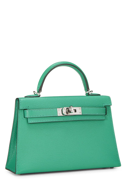 Hermès, Menthe Chèvre Mysore Kelly Sellier 20 NM d'occasion, Menthe