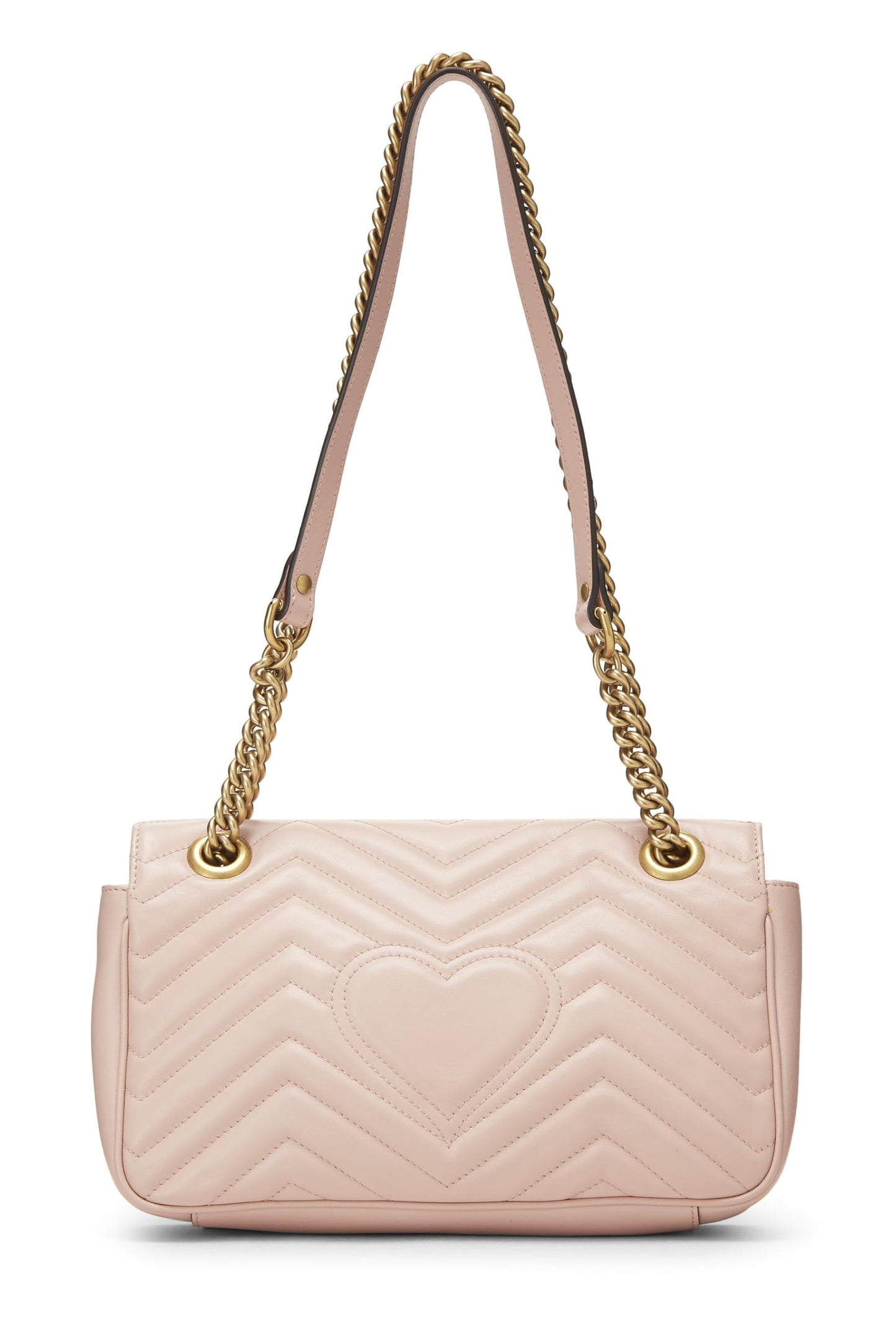 Gucci, Pre-Loved Pink Leather GG Marmont Shoulder Bag Small, Pink