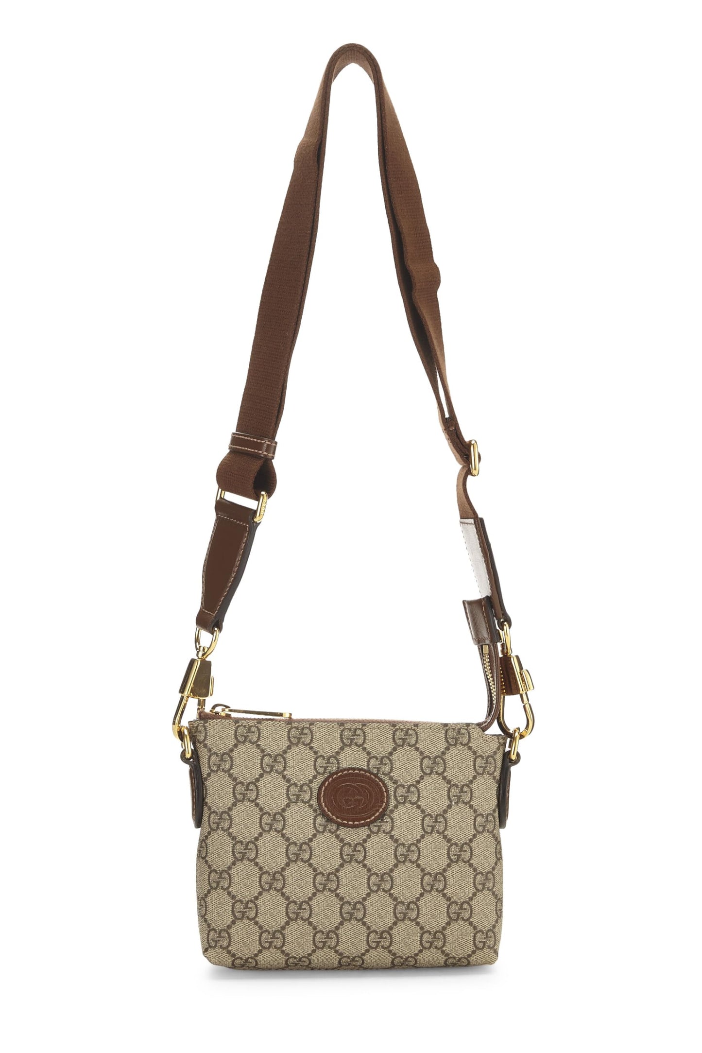 Gucci, pochette convertible en toile GG Supreme d'origine d'occasion, marron