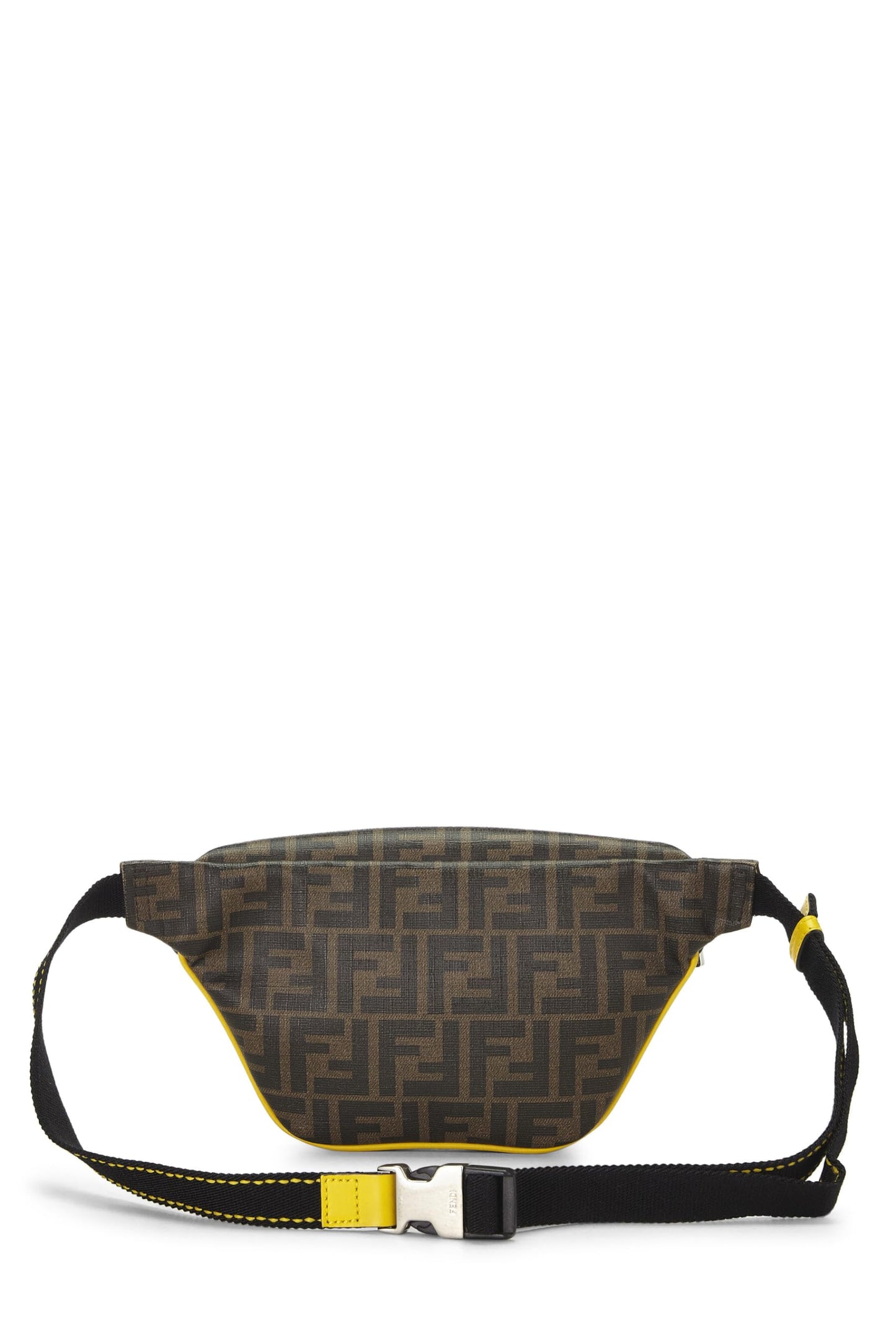 Fendi, Pre-Loved Black Zucca Coated Canvas Waist Pouch, Yellow