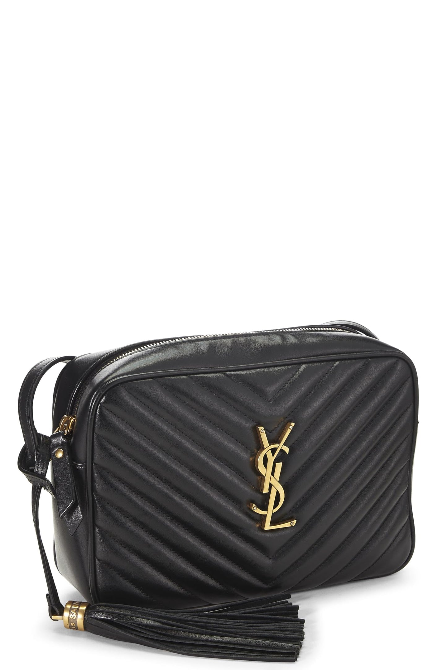 Yves Saint Laurent, Pre-Loved Black Quilted Calfskin Lou Camera Bag, Black