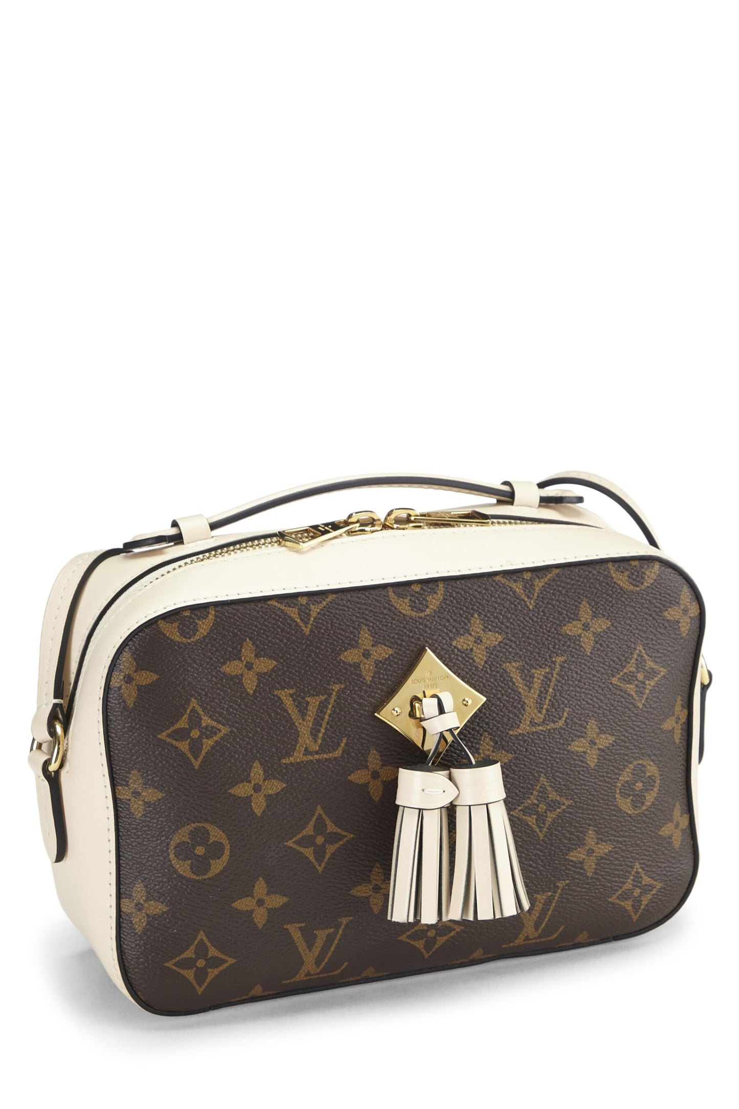 Louis Vuitton, Pre-Loved White Monogram Canvas Saintonge, White