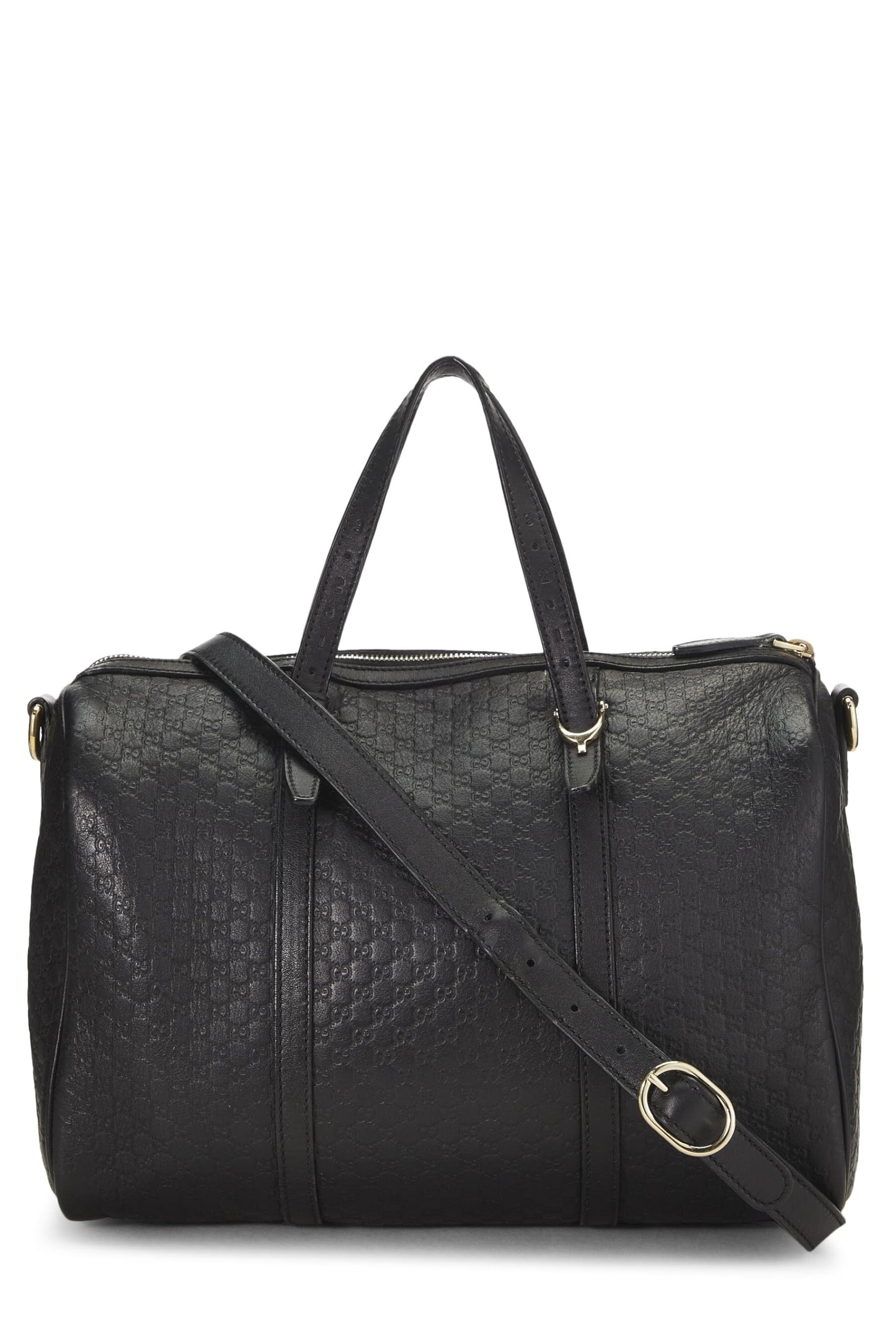 Gucci, Pre-Loved Black Microguccissima Leather Boston Bag, Black