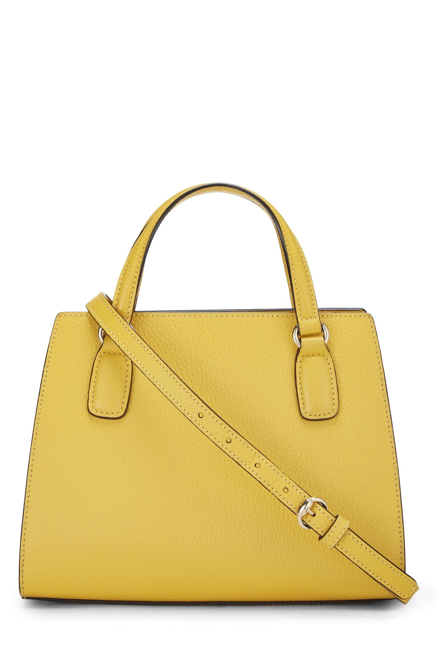 Gucci, sac à main Soho en cuir grainé jaune d'occasion, jaune