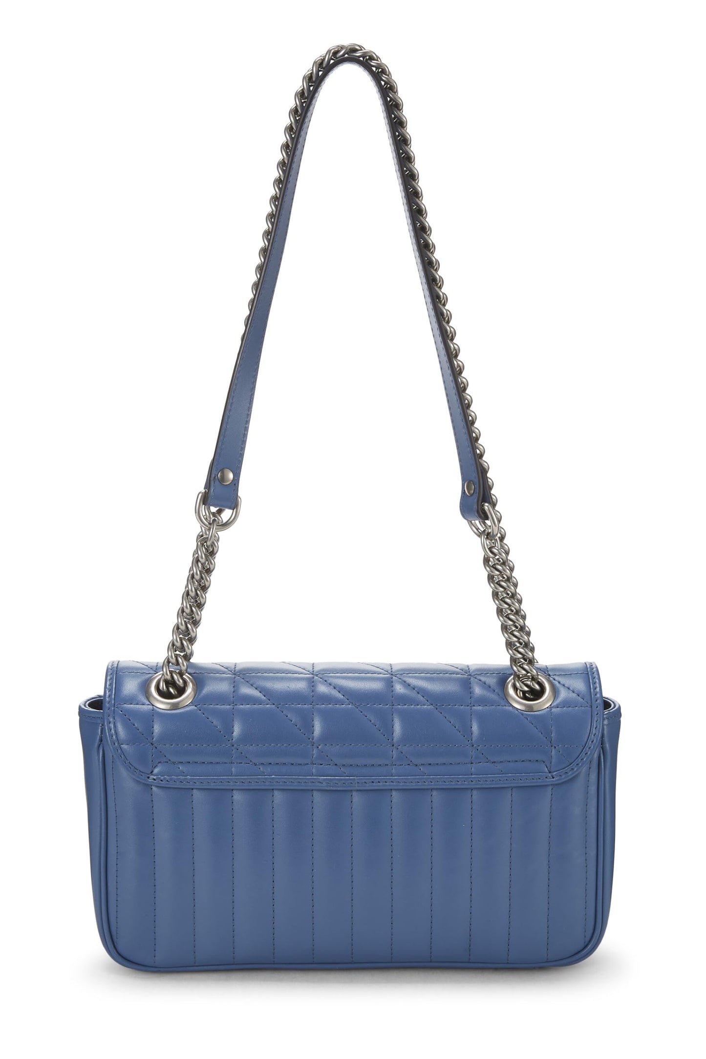 Gucci, sac à bandoulière Marmont Matelassé en cuir bleu d'occasion, bleu