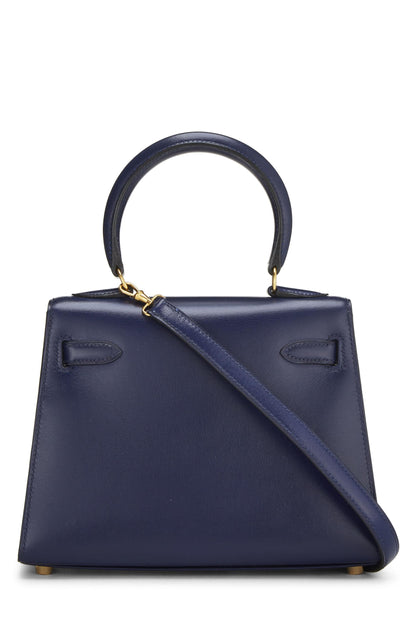 Hermès, Coffret Kelly 20 cm bleu marine d'occasion, bleu marine