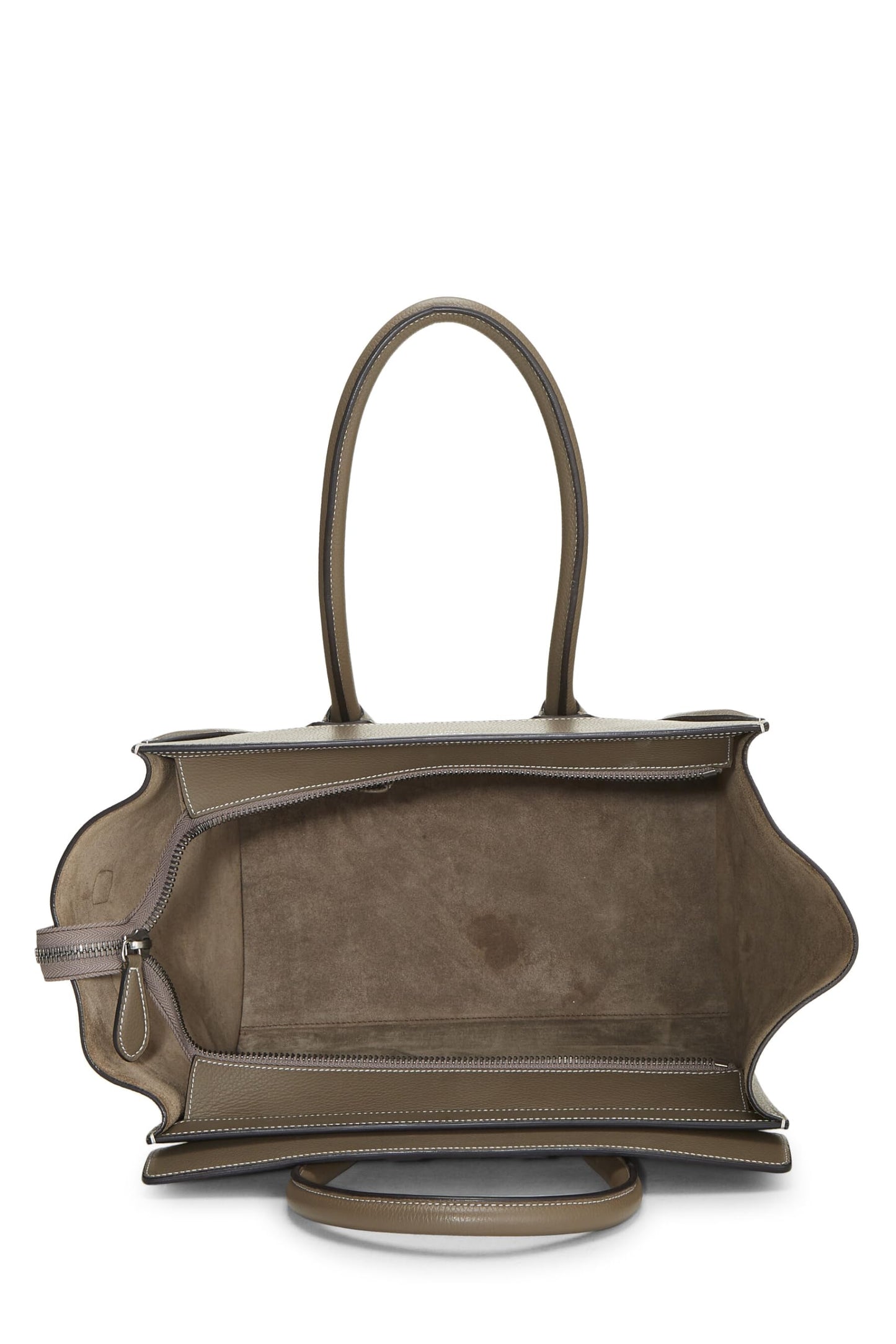 Céline, Mini valise en cuir de veau foulonné gris d'occasion, Gris