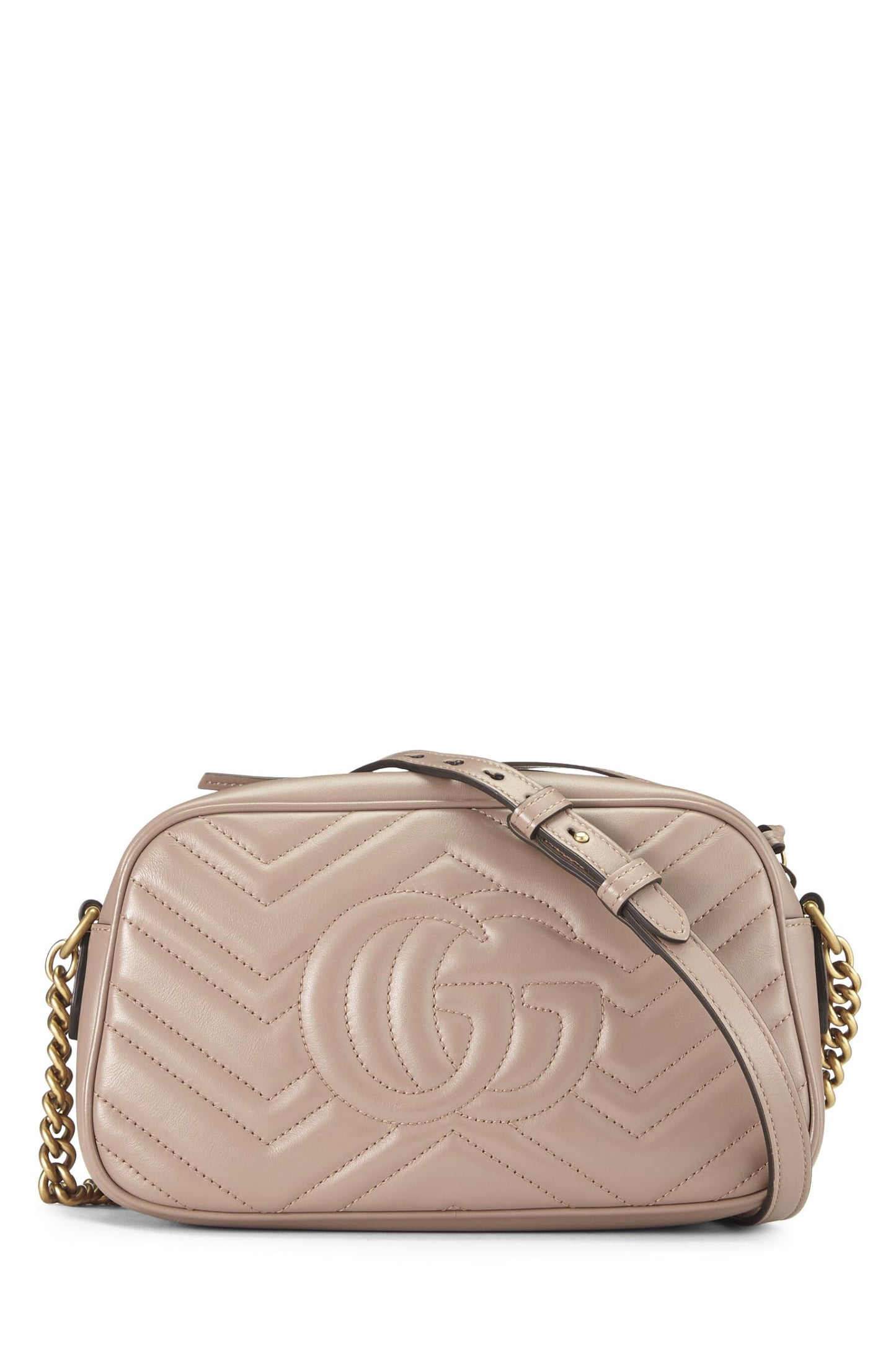 Gucci, Pre-Loved Pink Leather GG Marmont Crossbody, Pink