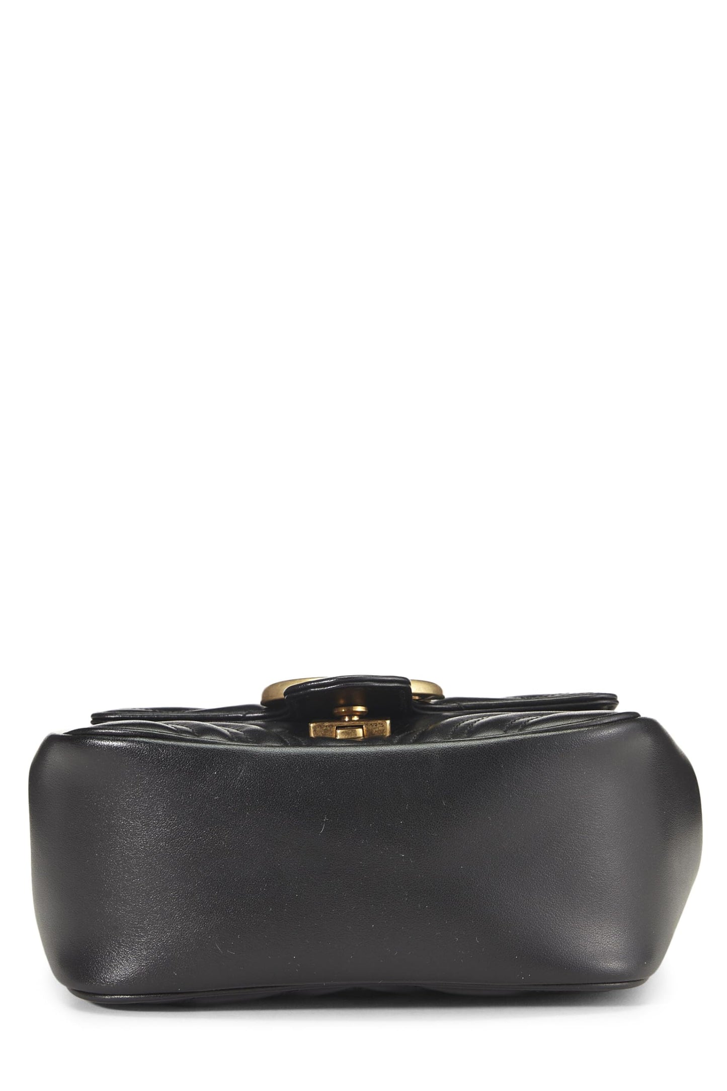 Gucci, Mini sac à bandoulière GG Marmont en cuir noir d'occasion, noir