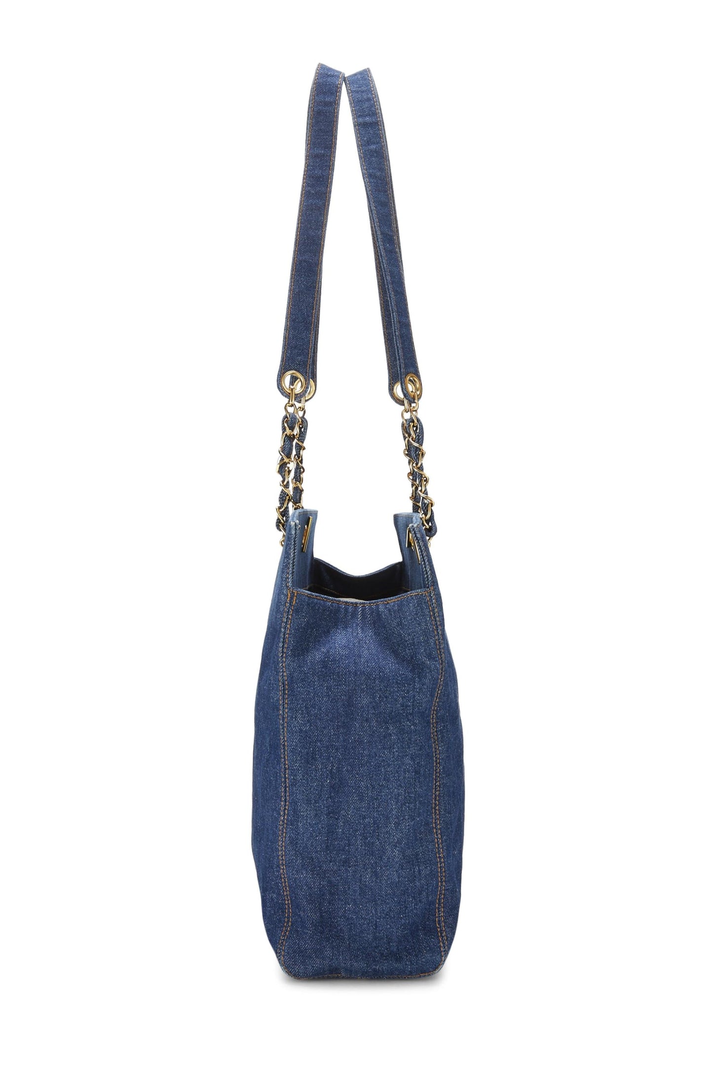 Chanel, sac fourre-tout Timeless « CC » en denim bleu d'occasion, bleu