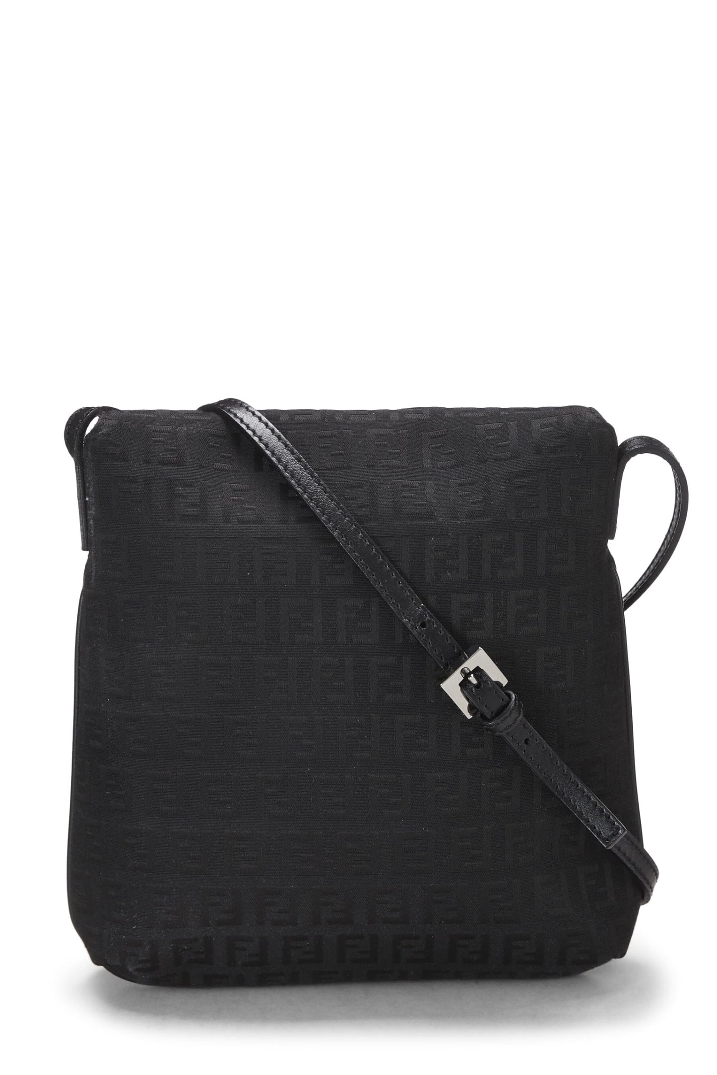 Fendi, Pre-Loved Black Zucchino Canvas Messenger Small, Black