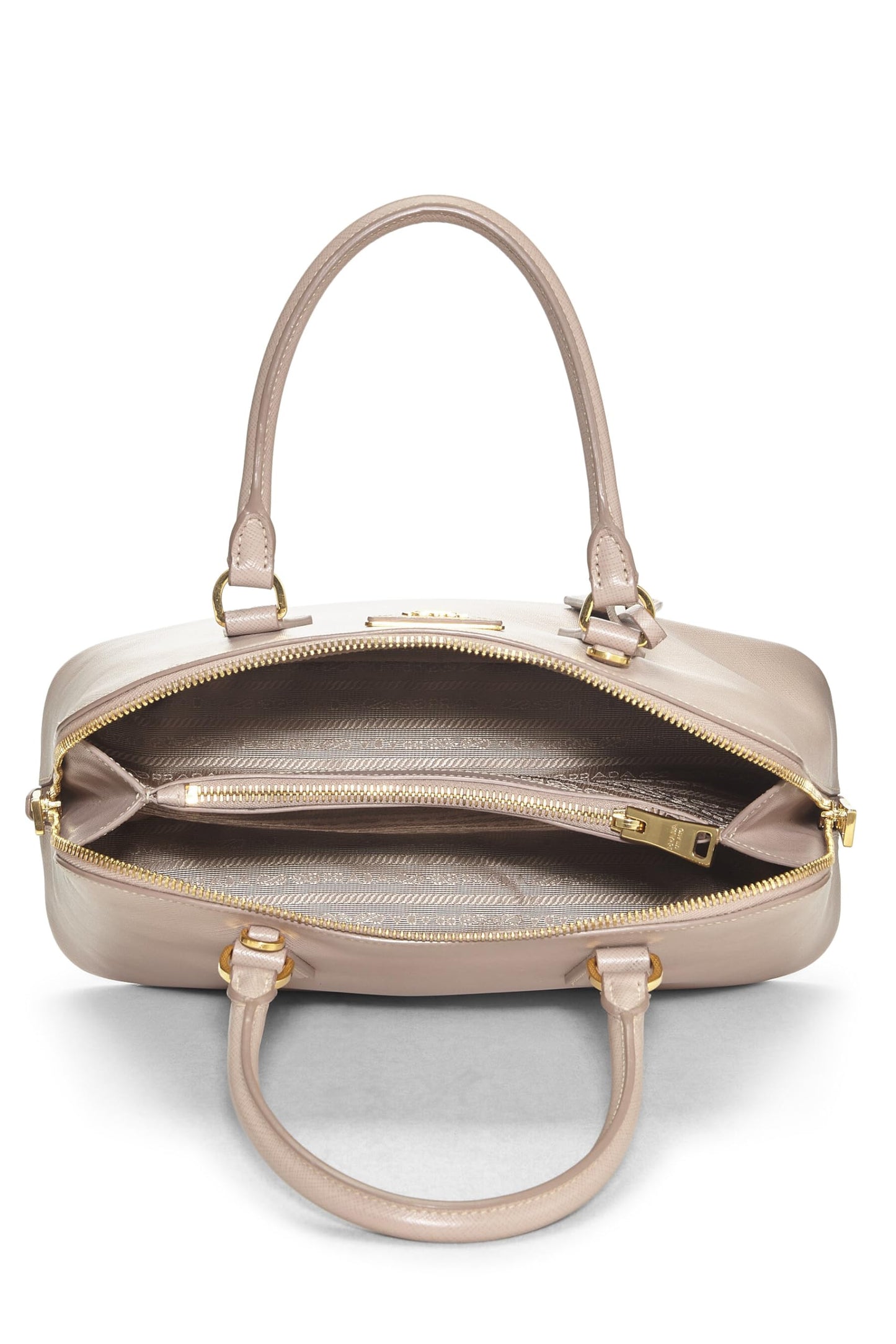 Prada, Pre-Loved Beige Saffiano Convertible Handbag Small, Beige