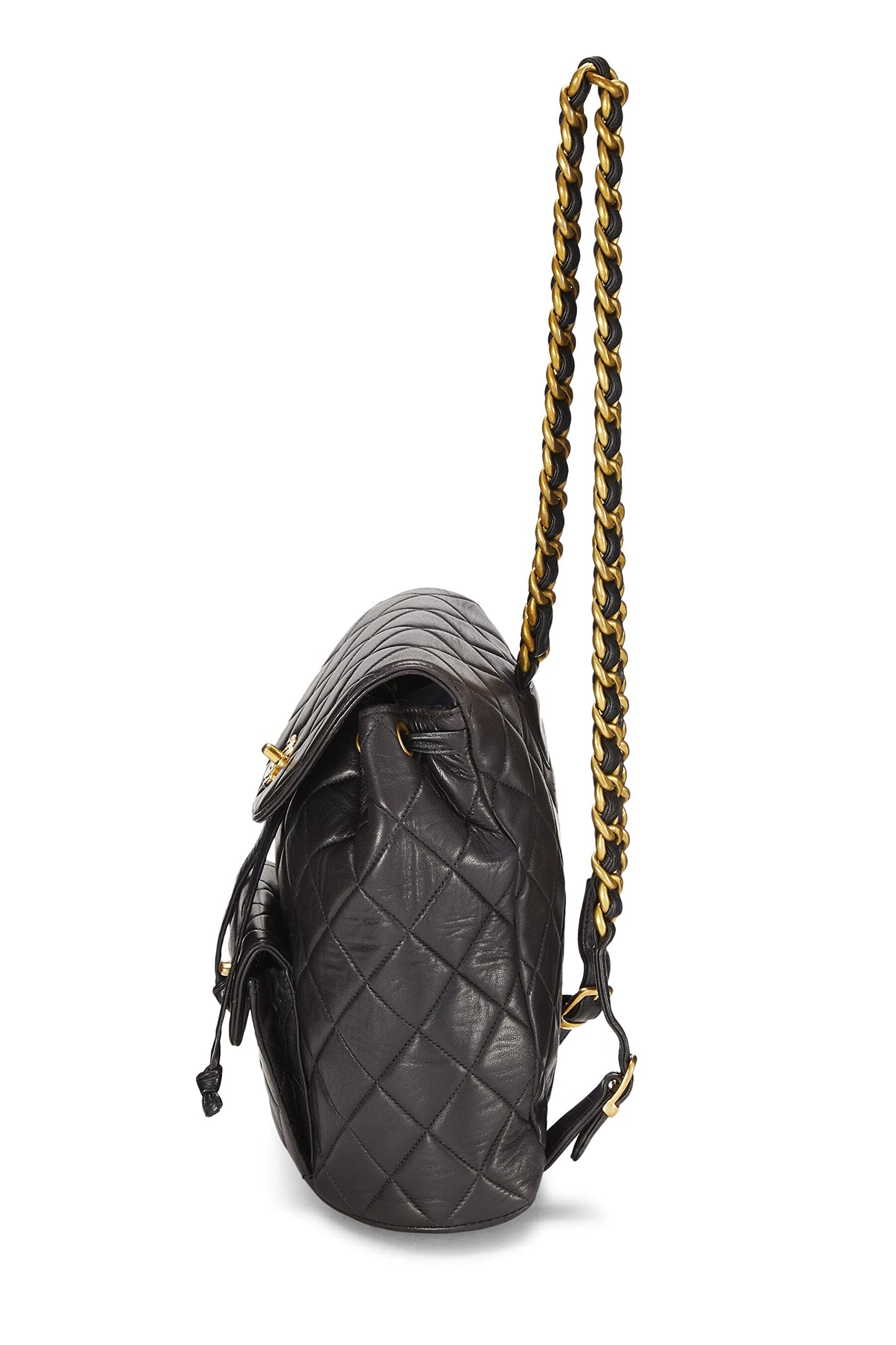 Chanel, Pre-Loved Black Quilted Lambskin Classic Backpack Medium, Black