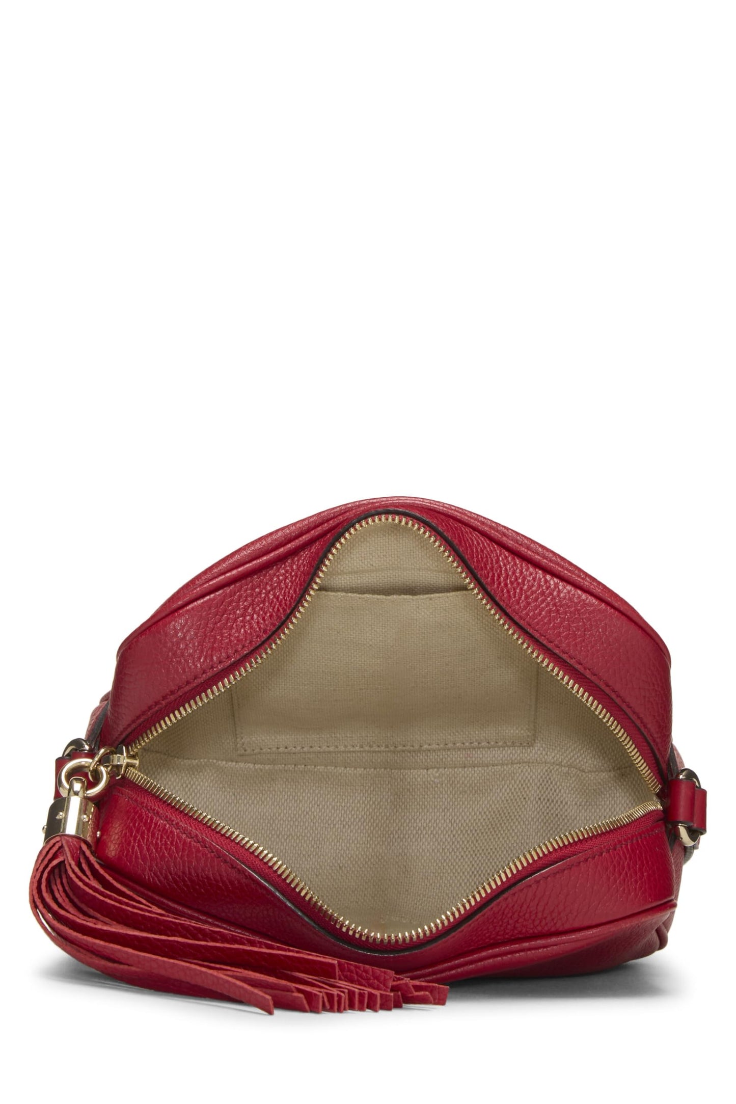 Gucci, Soho Disco de cuero granulado rojo Pre-Loved, Rojo