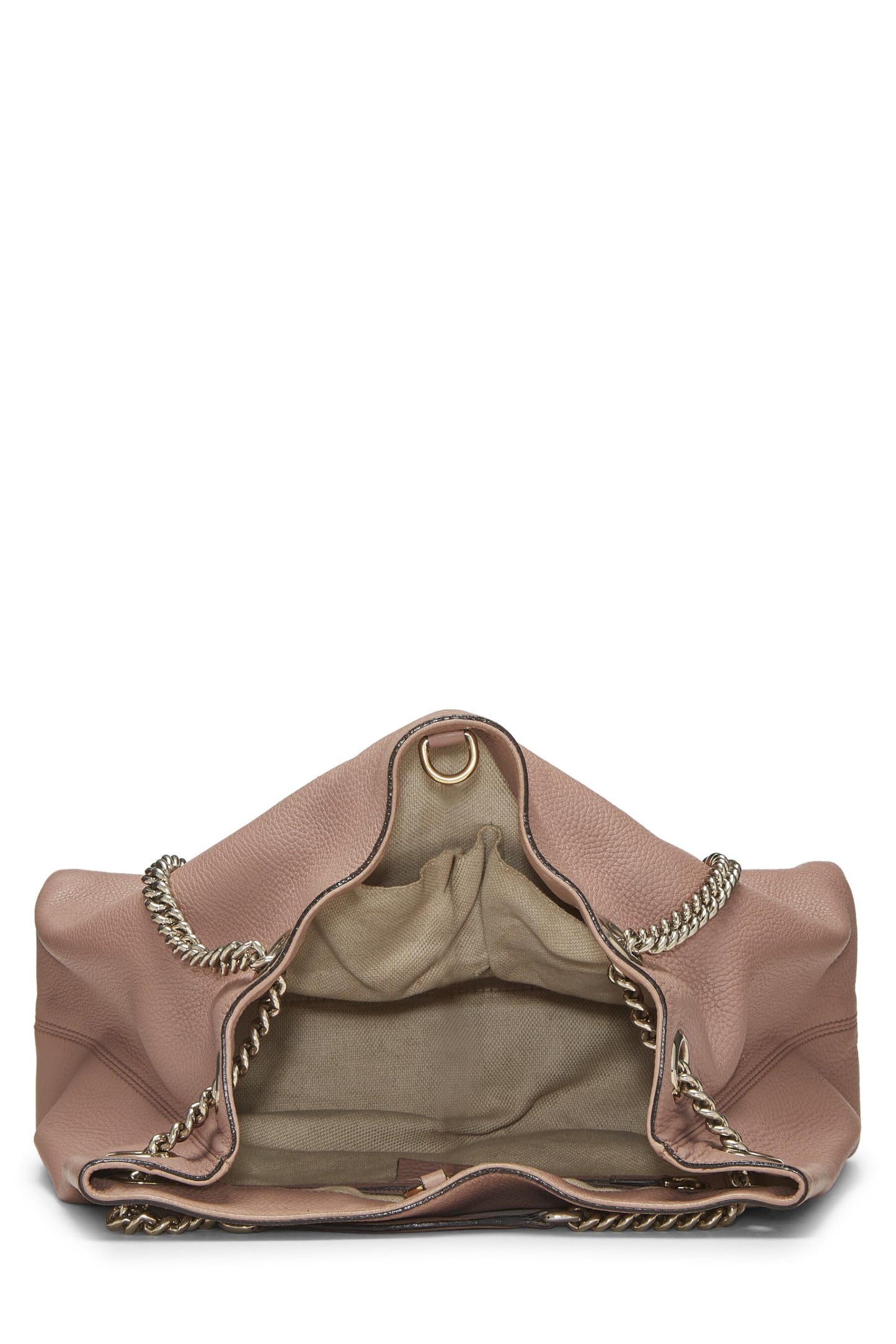 Gucci, Tote Soho de cuero rosa con cadena Pre-Loved, Beige