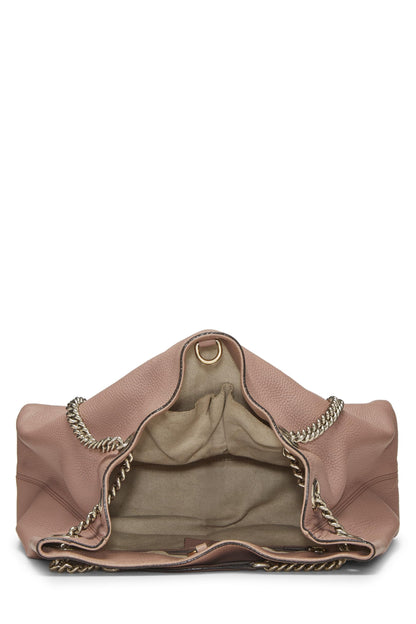 Gucci, sac fourre-tout Soho en cuir rose d'occasion, beige