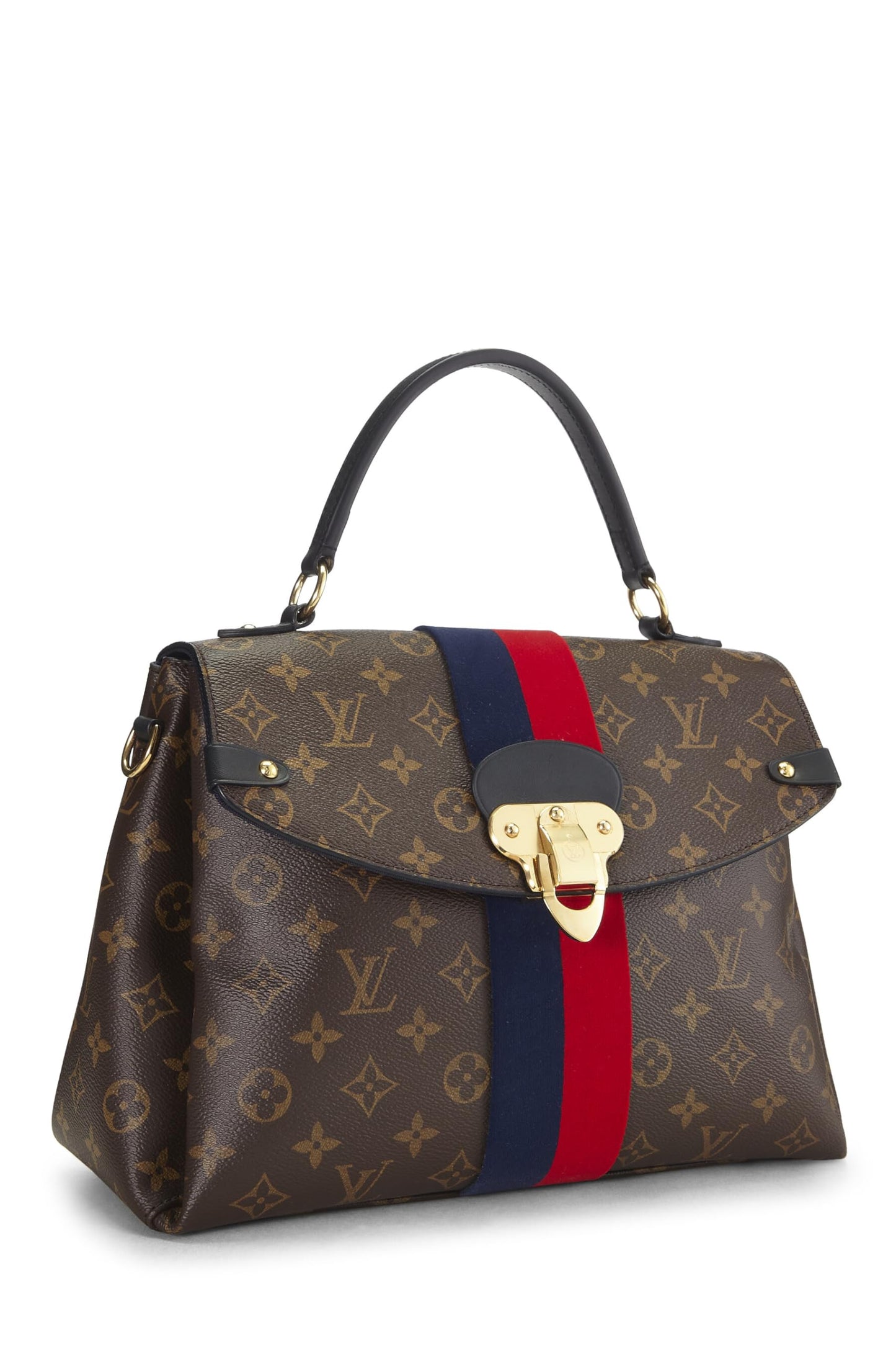 Louis Vuitton, Georges MM rayé en toile Monogram d'occasion, rouge